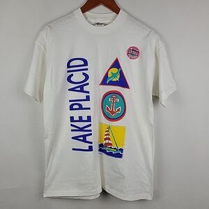 VTG Lake Placid TShirt Large Single Stitch 80's 1989 Travel Signal Mega-Tee NWT